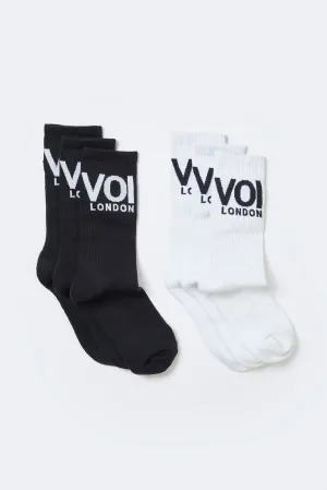 2 x Richborne 3 Pack Socks- White & Black