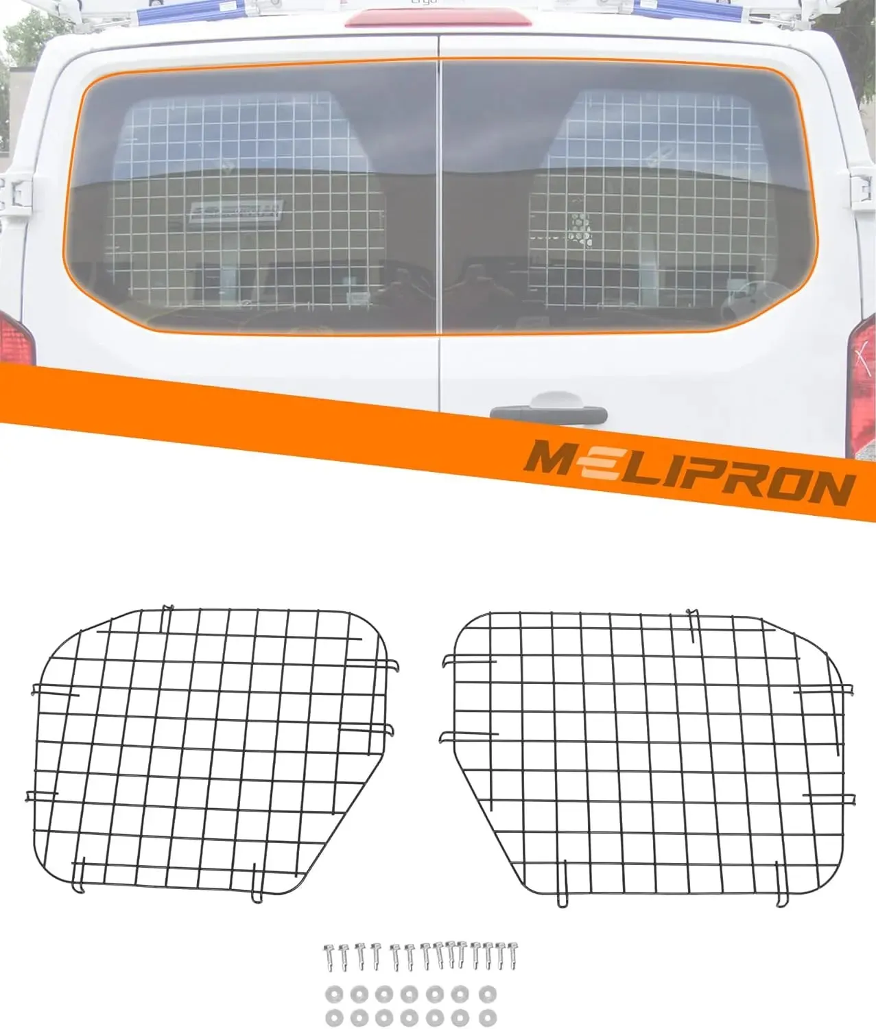 2Pcs Rear Security Window Screens for Ford Transit Low Roof