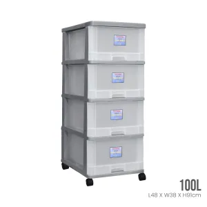 4 TIER MENTON DRAWER W/WHLS (903-4)