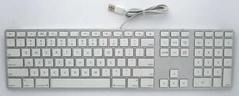 Apple Wired USB Keyboard (MB110LL/A) for Mac OS - Silver/White (A1243)