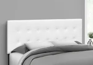 Bed - Queen Size / White Leather-Look Headboard Only