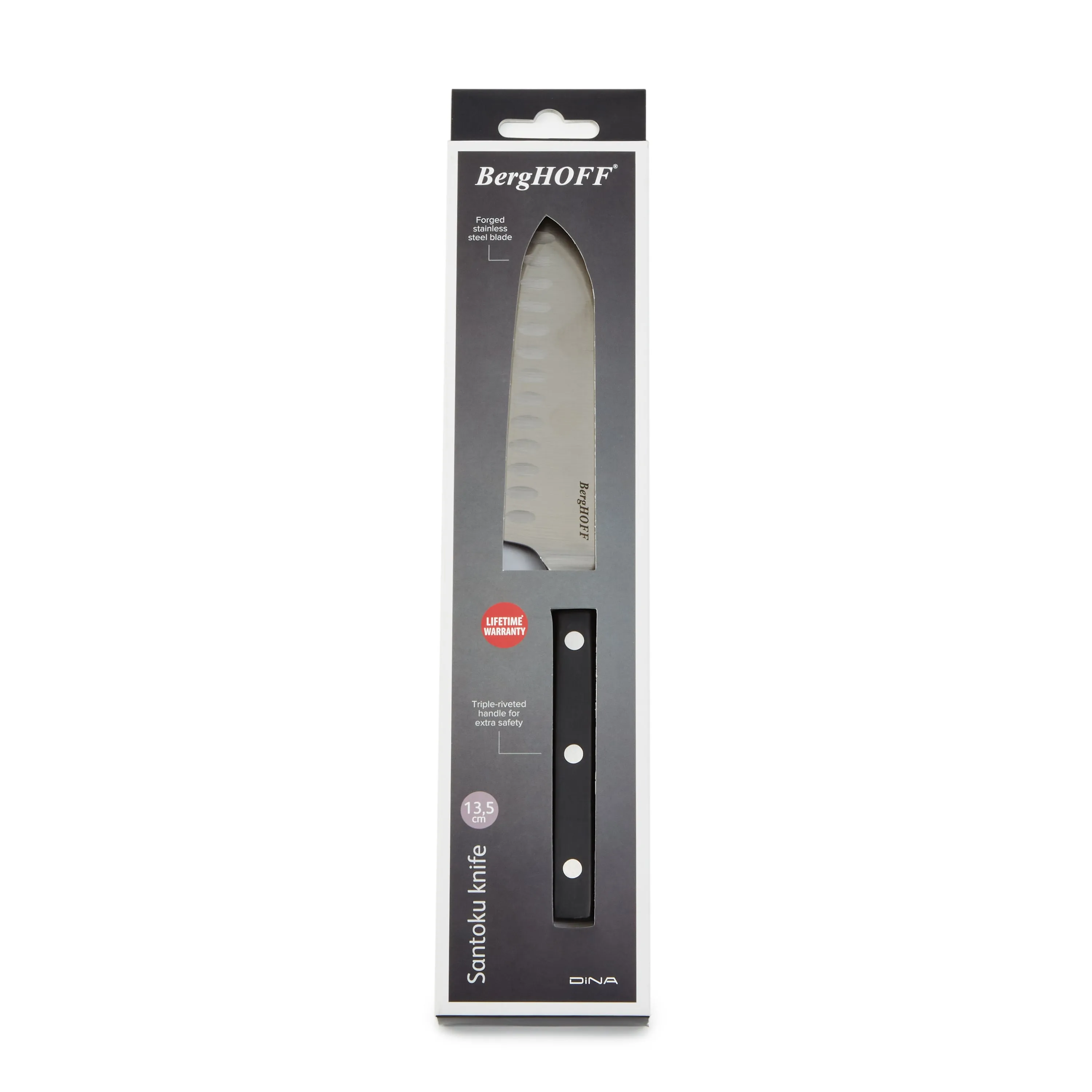 BergHOFF DiNA Gene Stainless Steel Santoku Knife, 5.5"