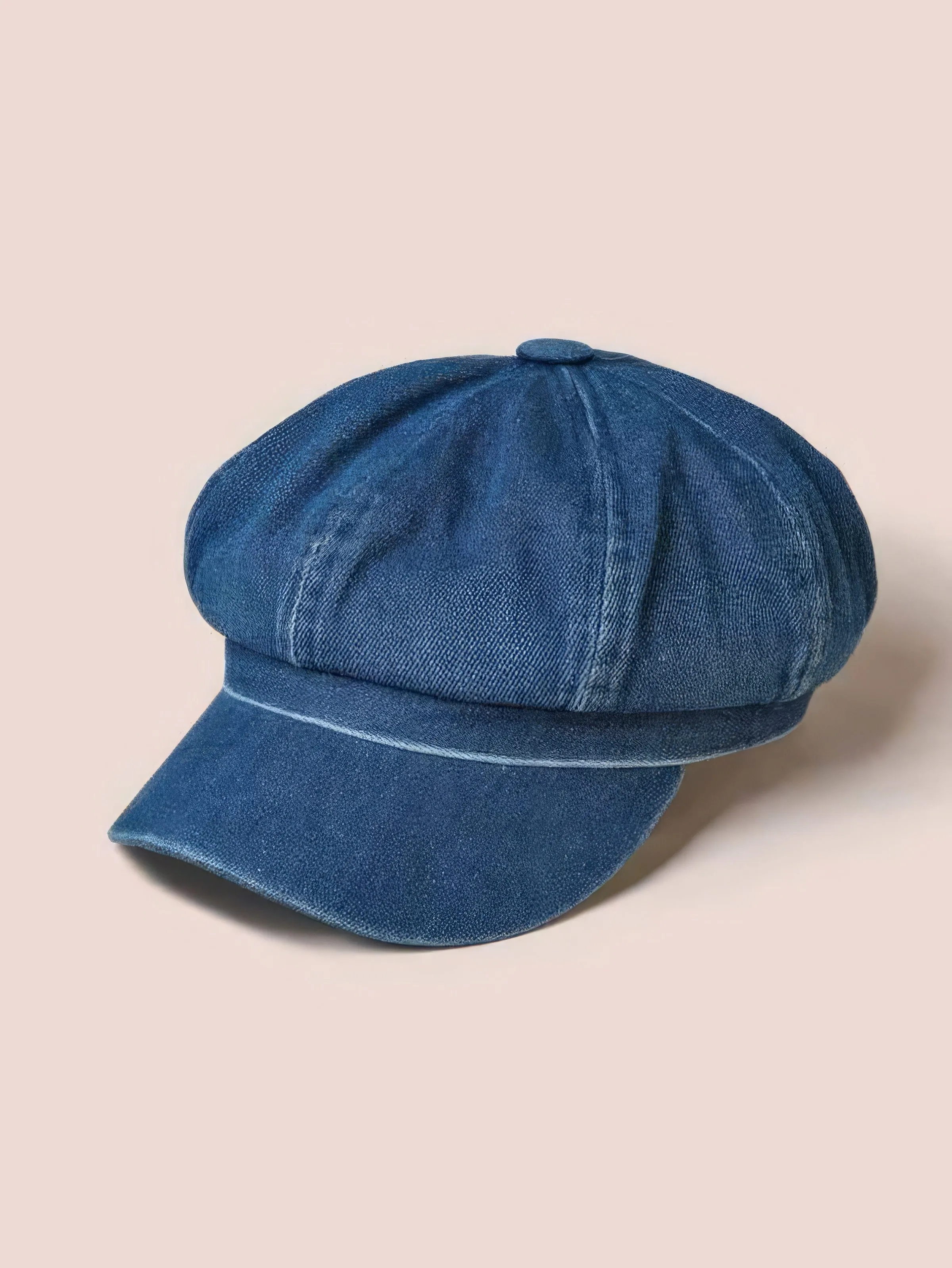 Blue Denim Gatsby-Style Cap