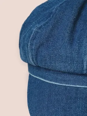 Blue Denim Gatsby-Style Cap