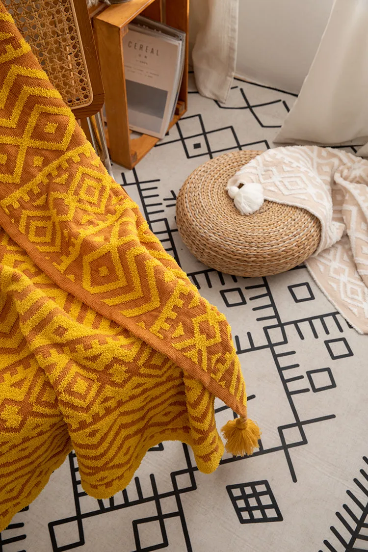 Bohemian-Style Half-Velvet Throw