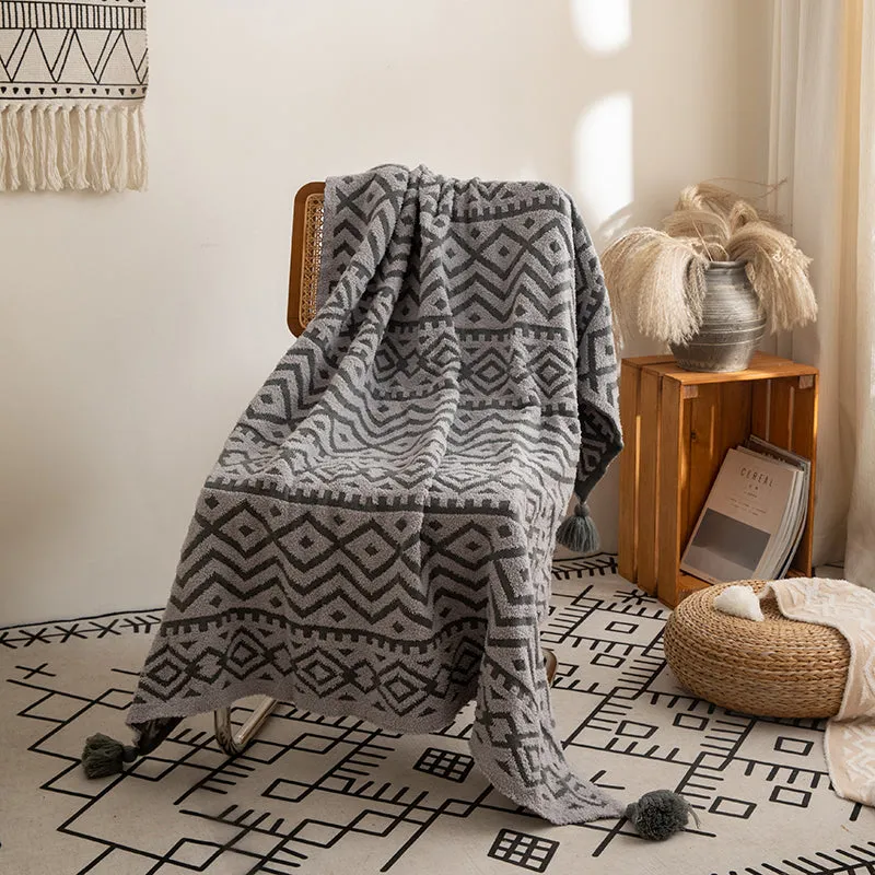 Bohemian-Style Half-Velvet Throw