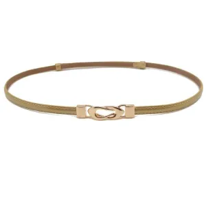 Ceinture fine en cuir pour femme, modèle Fubbaki