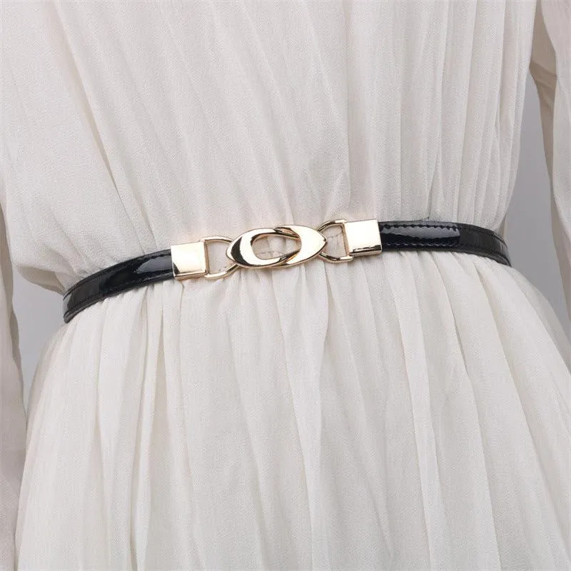 Ceinture fine en cuir pour femme, modèle Fubbaki