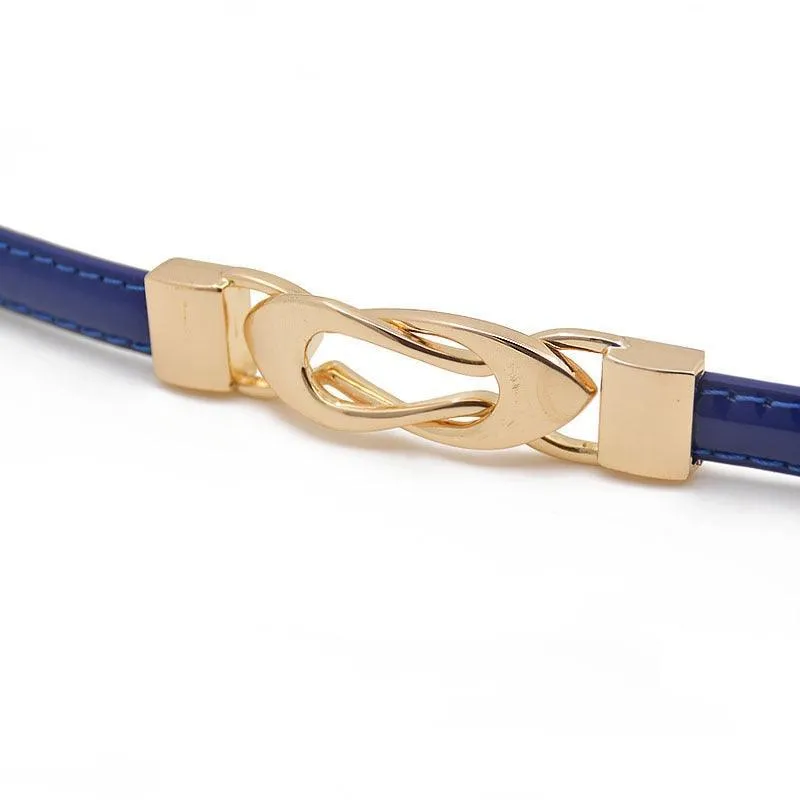 Ceinture fine en cuir pour femme, modèle Fubbaki
