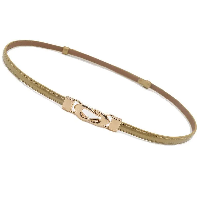 Ceinture fine en cuir pour femme, modèle Fubbaki