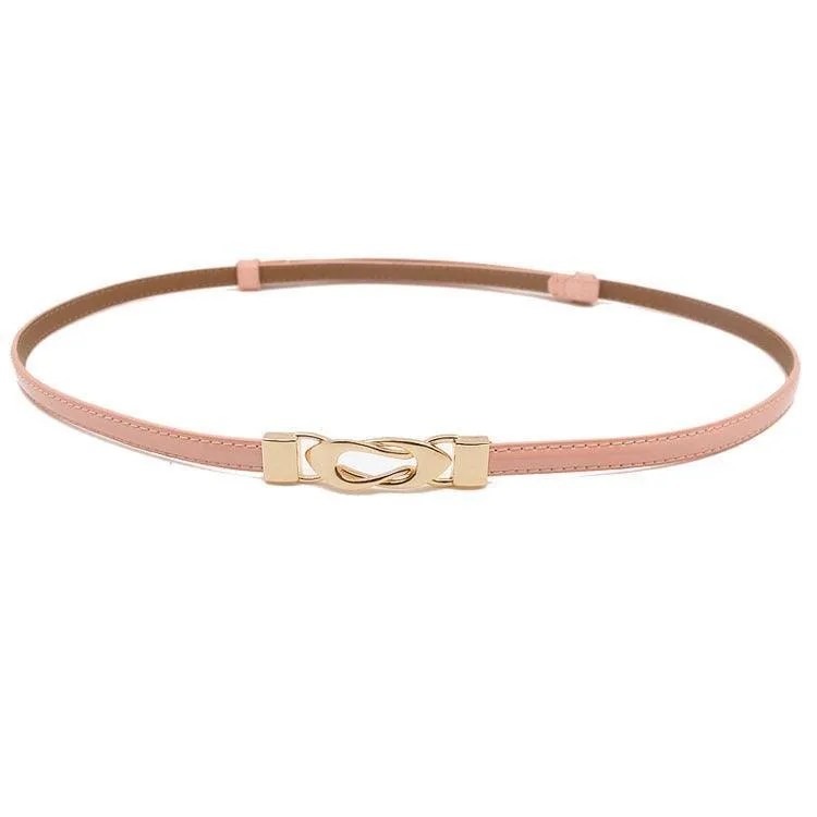Ceinture fine en cuir pour femme, modèle Fubbaki