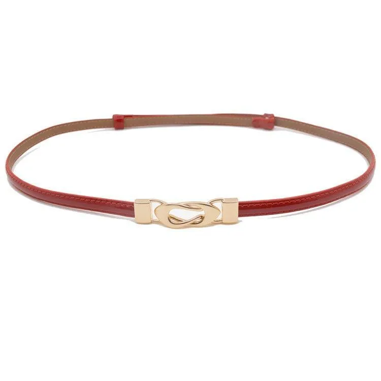 Ceinture fine en cuir pour femme, modèle Fubbaki