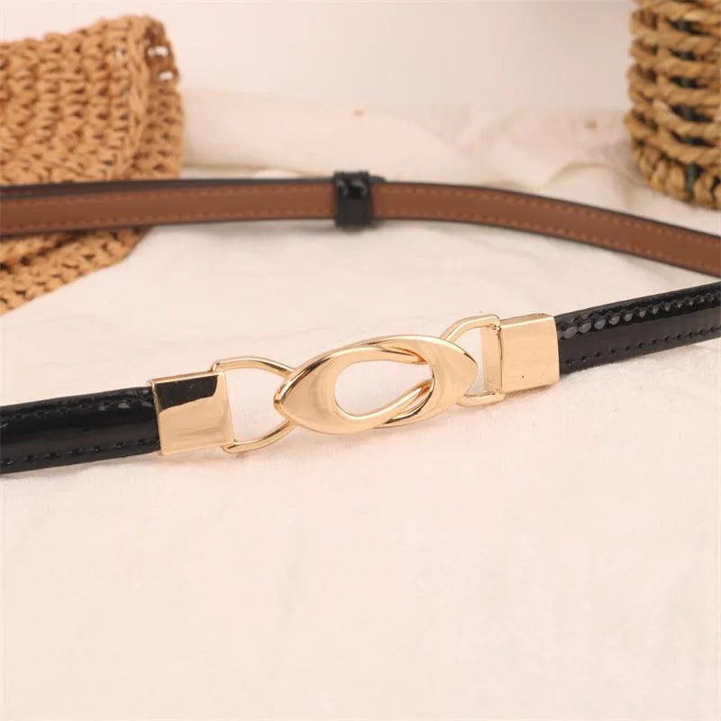 Ceinture fine en cuir pour femme, modèle Fubbaki