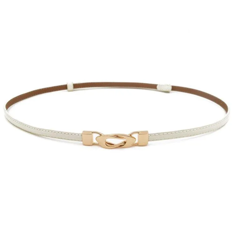 Ceinture fine en cuir pour femme, modèle Fubbaki