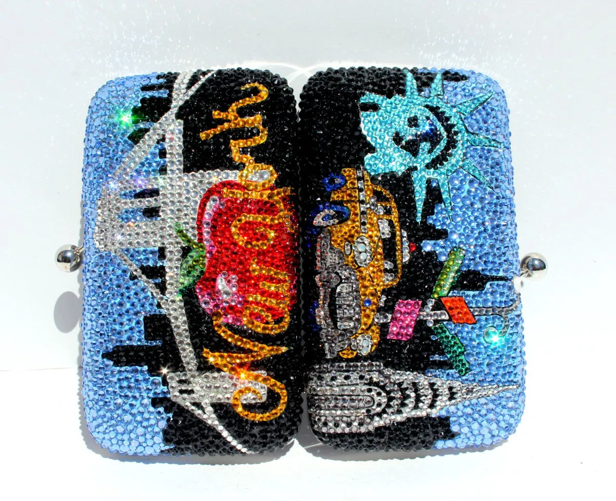 Crystal New York Purse: Clutch with Famous NY Icons