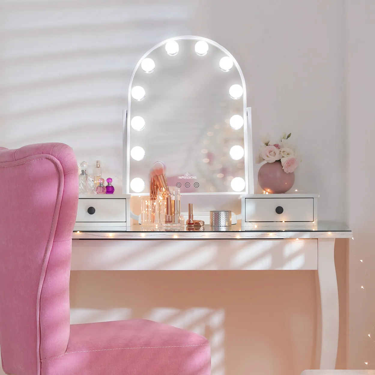 Curva Arch Tri-Tone LED Makeup Mirror