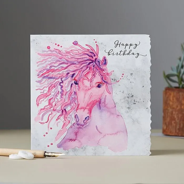 Deckled Edge Happy Birthday Card