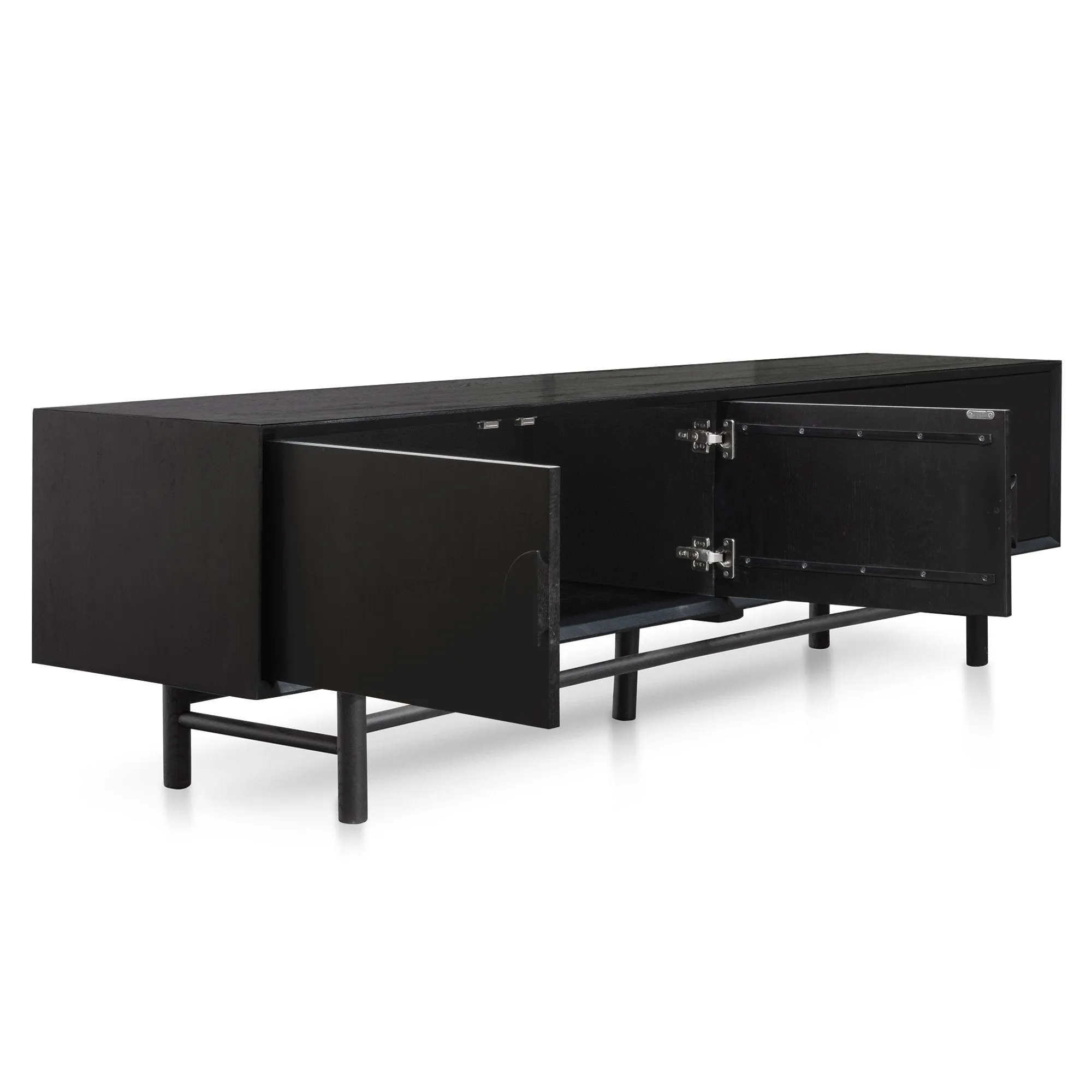 Ducan 2.1m Wooden TV Entertainment Unit - Black