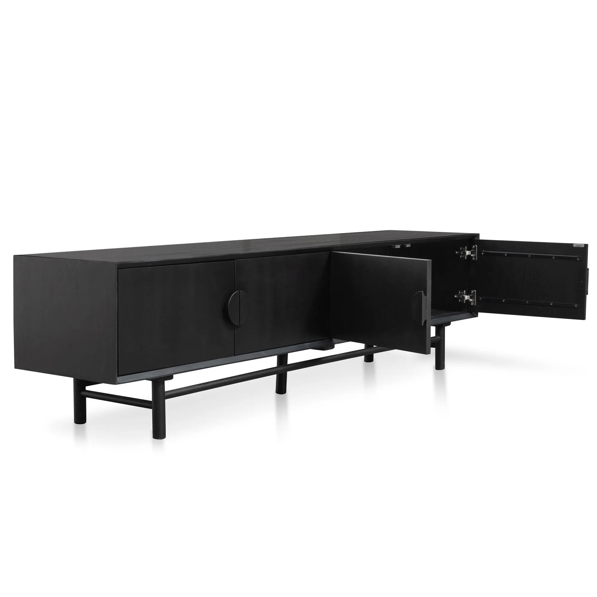Ducan 2.1m Wooden TV Entertainment Unit - Black