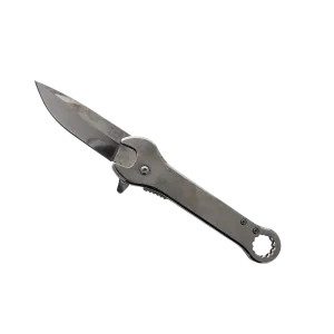 Falcon 7.75" Chrome Spring Assisted Knife with 12 mm Wrench Function