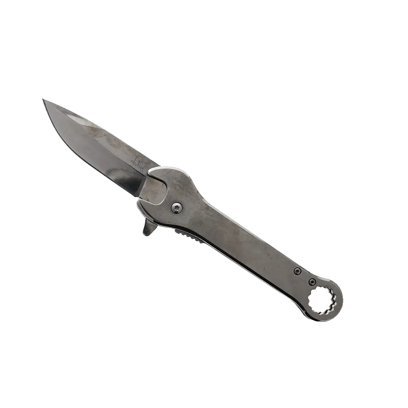 Falcon 7.75" Chrome Spring Assisted Knife with 12 mm Wrench Function