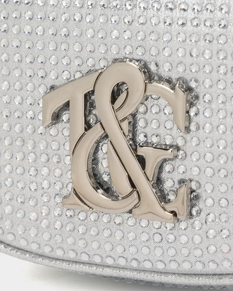 Glam Crescent Purse in Silver