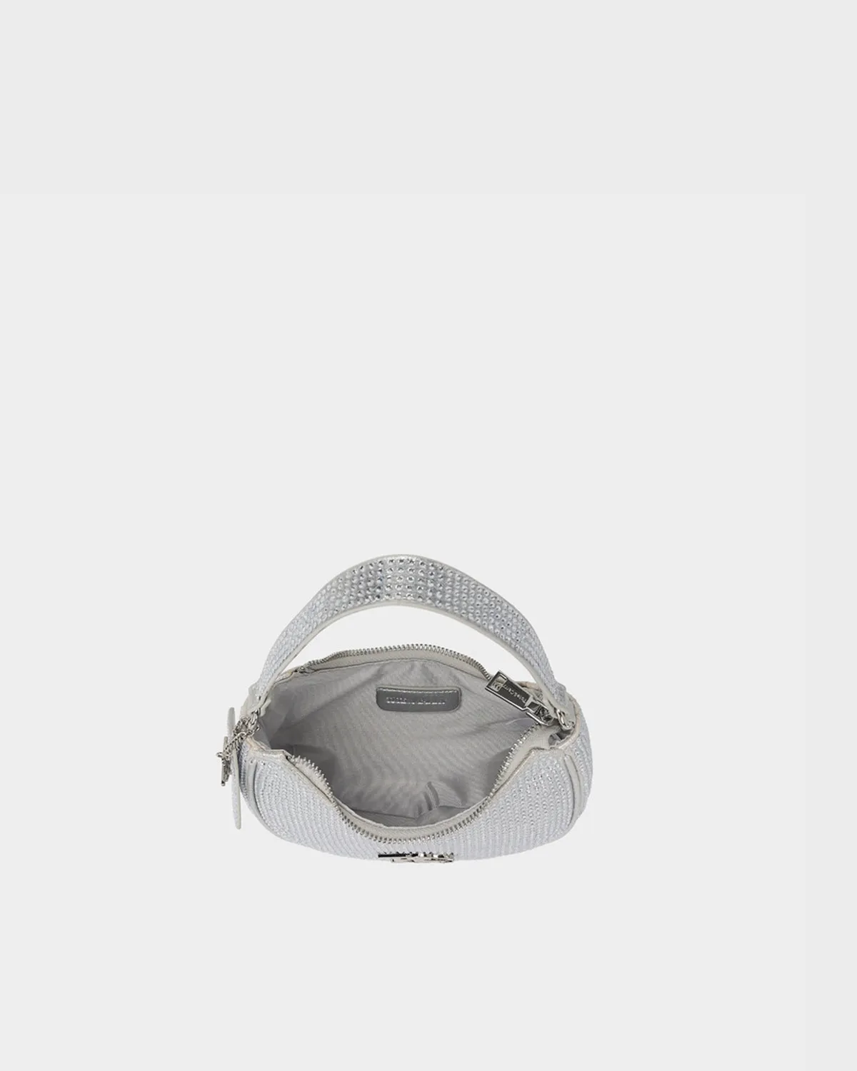 Glam Crescent Purse in Silver