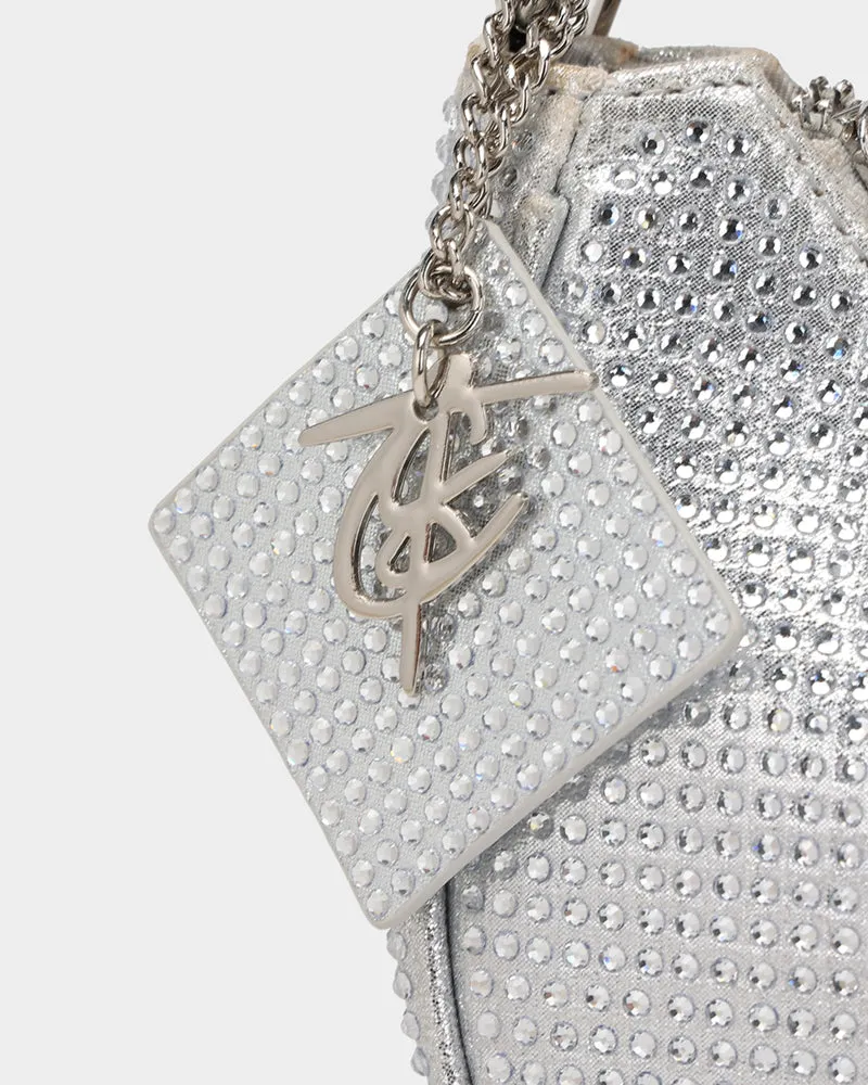 Glam Crescent Purse in Silver