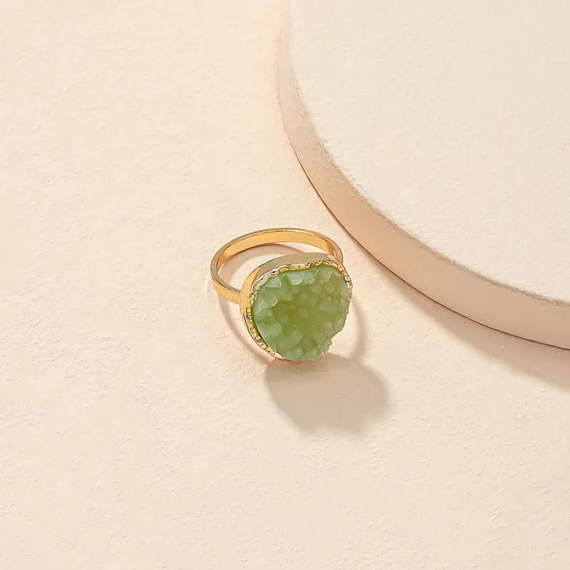 Green Resin Street Style Ring - Vienna Verve Collection