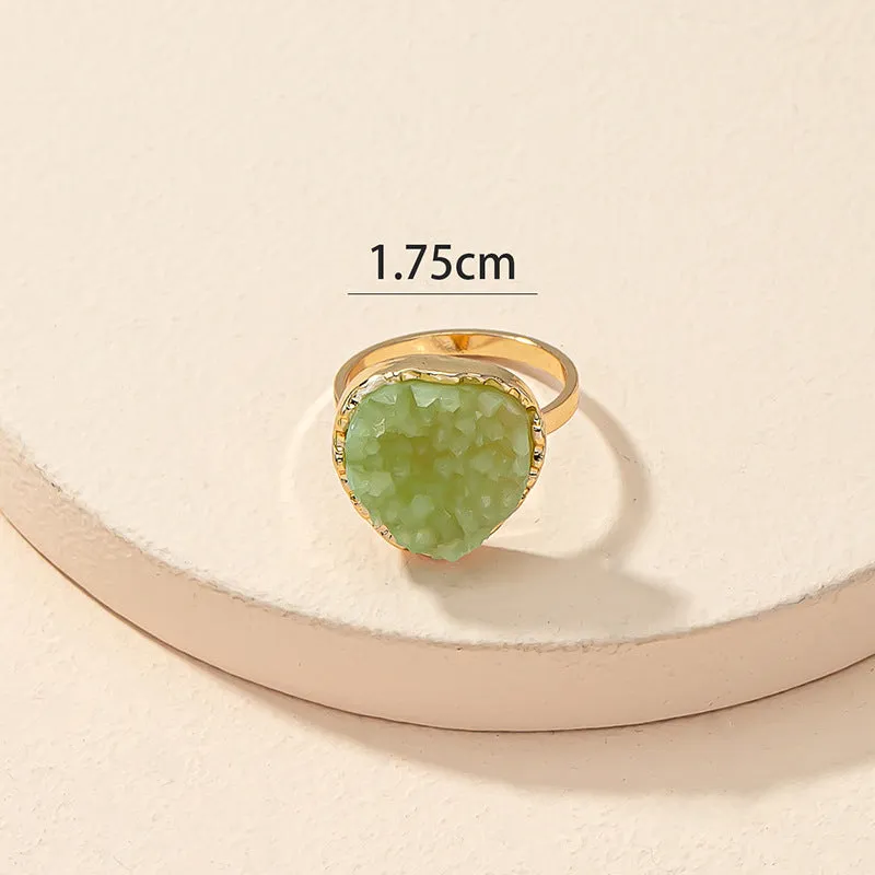 Green Resin Street Style Ring - Vienna Verve Collection