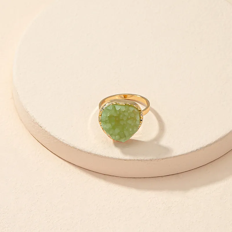 Green Resin Street Style Ring - Vienna Verve Collection