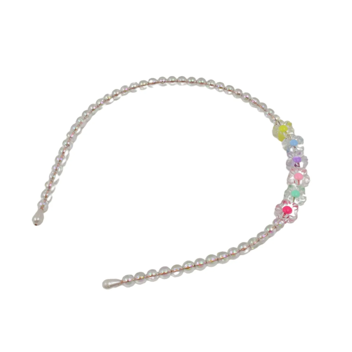 Hair Accessories Metal Handmade Colorful beads With Pearls Fancy Party Hairband (1 Pc / Mix Design)