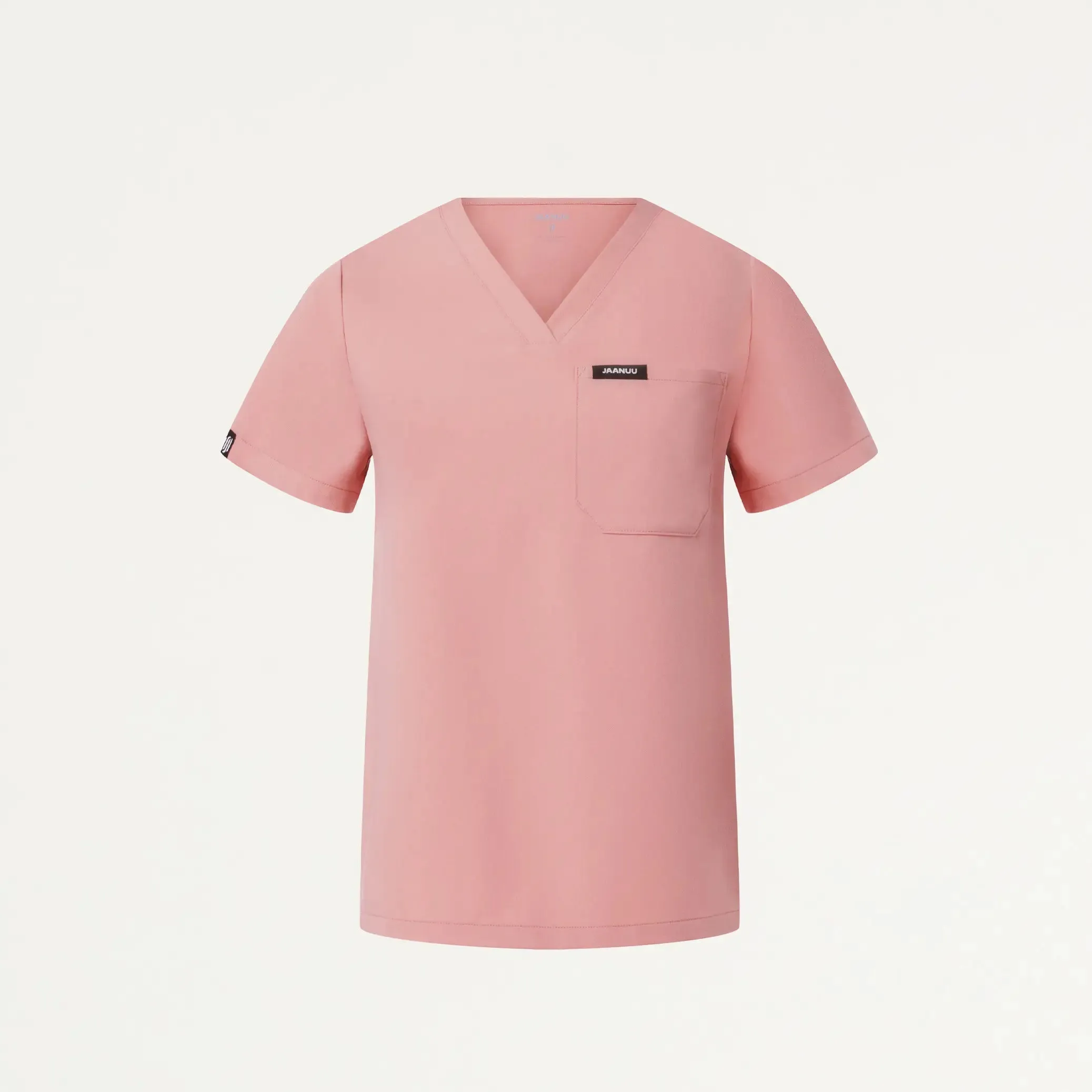 Jaanuu Women's Rhena Essential 1-Pocket Scrub Top - Mauve