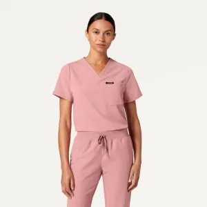 Jaanuu Women's Rhena Essential 1-Pocket Scrub Top - Mauve