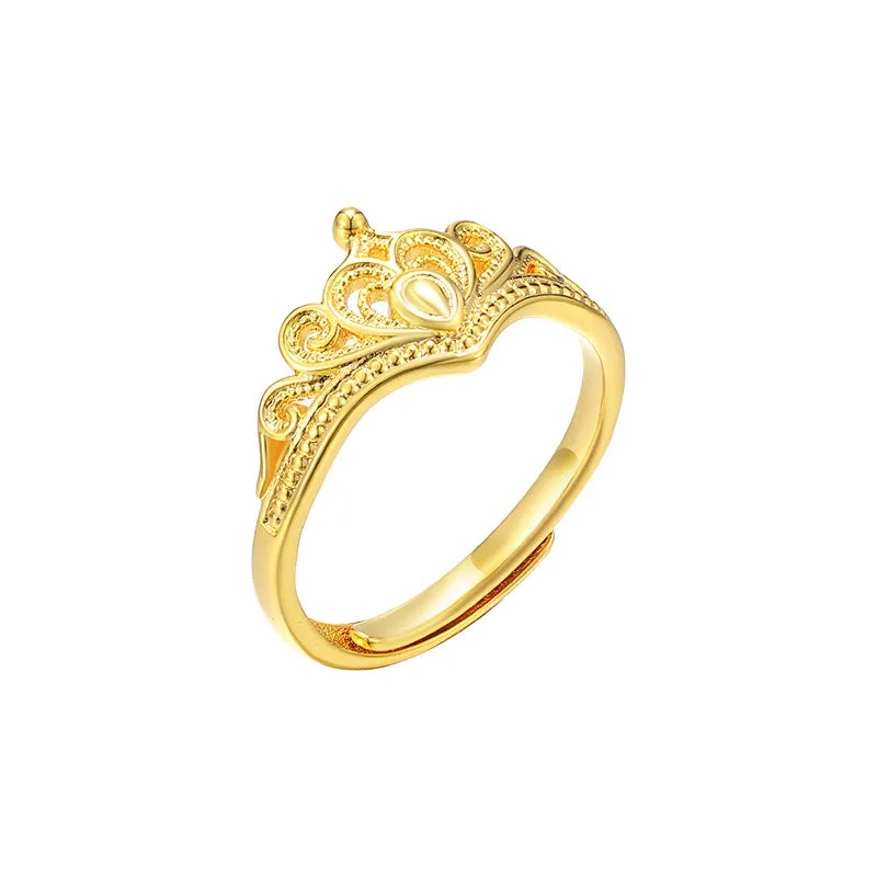 Jewelry 2024 Fashion Personalized Crown Open Ring Ins Style Trendy Jewelry Goddess