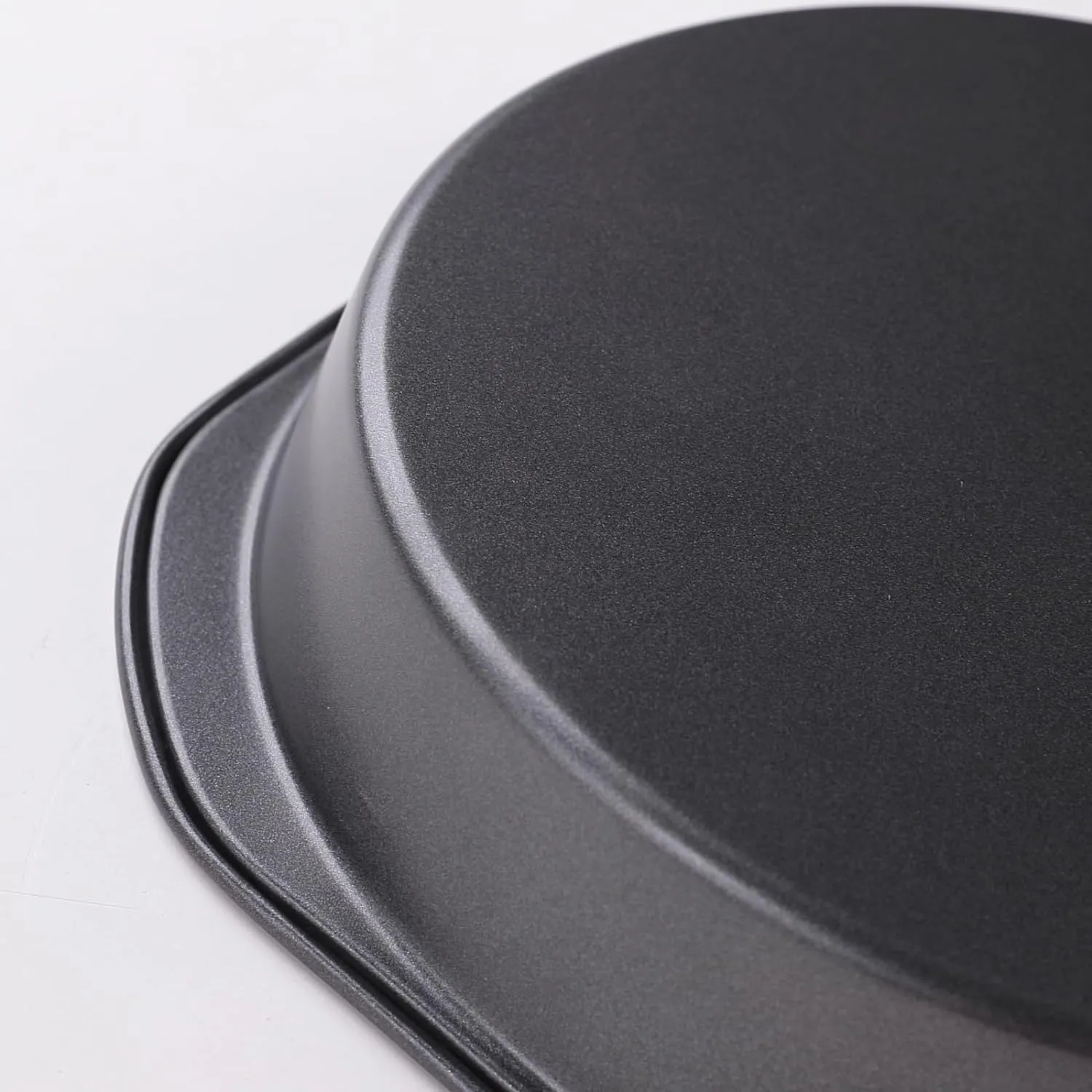Kuber Industries 8 inch Non-Stick Cake Pan for Baking|Round Shape Cake Baking Mold|Side Handles-Pack of 3 (Black)