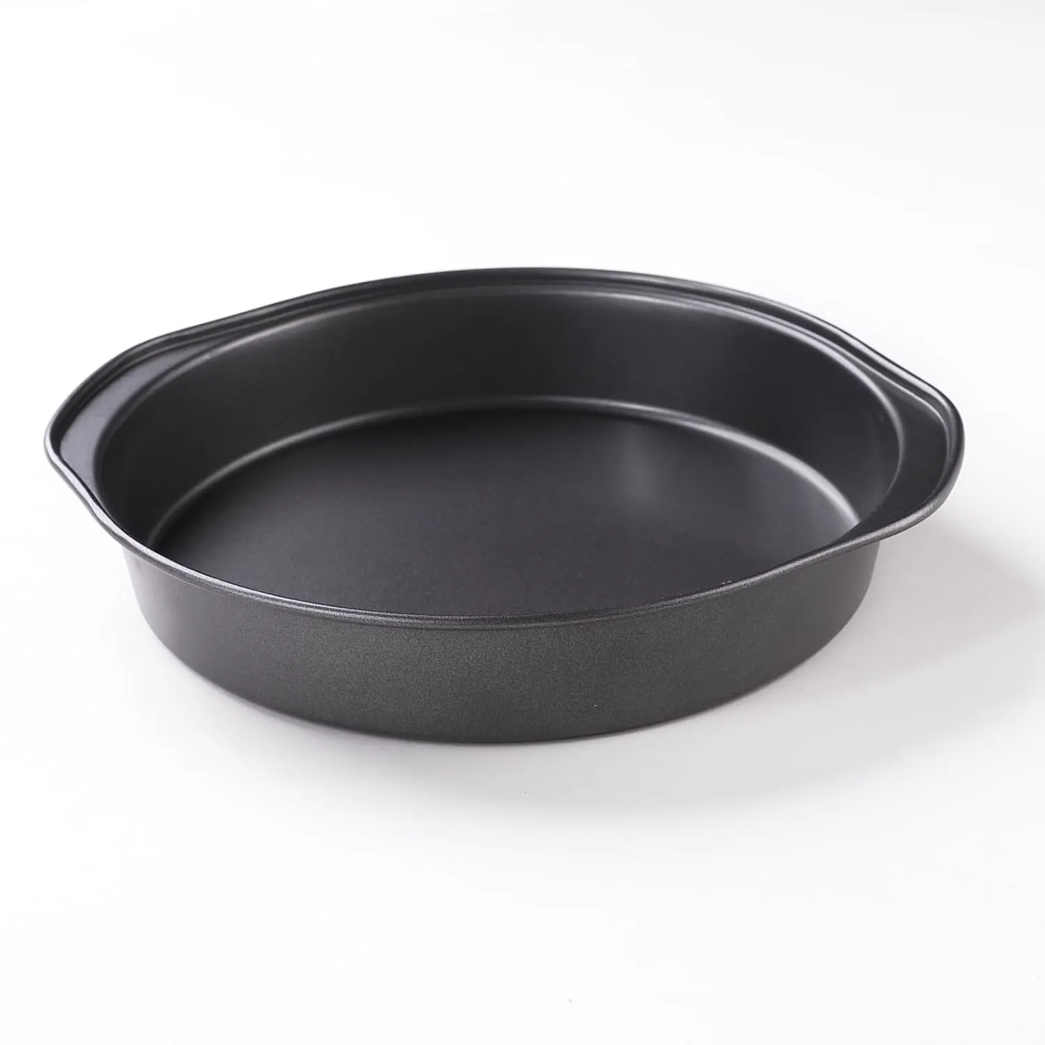 Kuber Industries 8 inch Non-Stick Cake Pan for Baking|Round Shape Cake Baking Mold|Side Handles-Pack of 3 (Black)