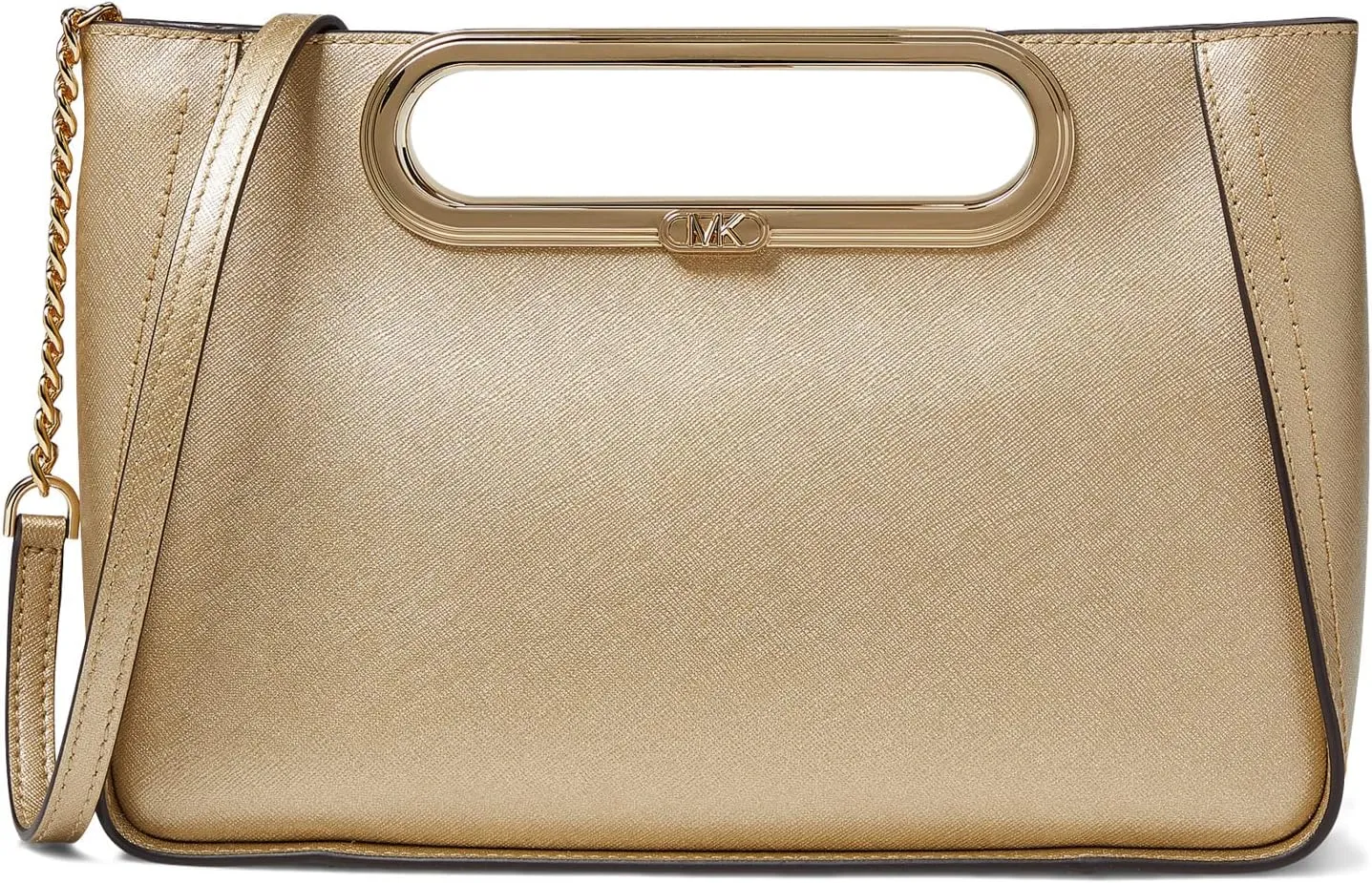 Large convertible Chelsea MICHAEL Michael Kors clutch, Pale Gold