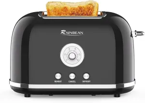 LovelyRLovely Retro Stainless Steel 2 Slice Toaster With 6 Bread Shade Settings