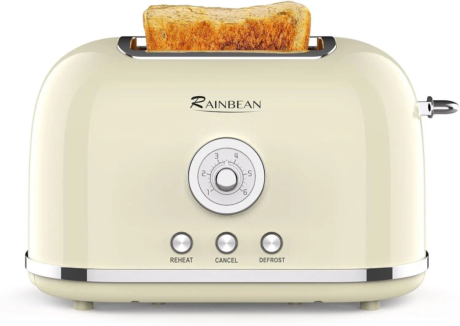 LovelyRLovely Retro Stainless Steel 2 Slice Toaster With 6 Bread Shade Settings