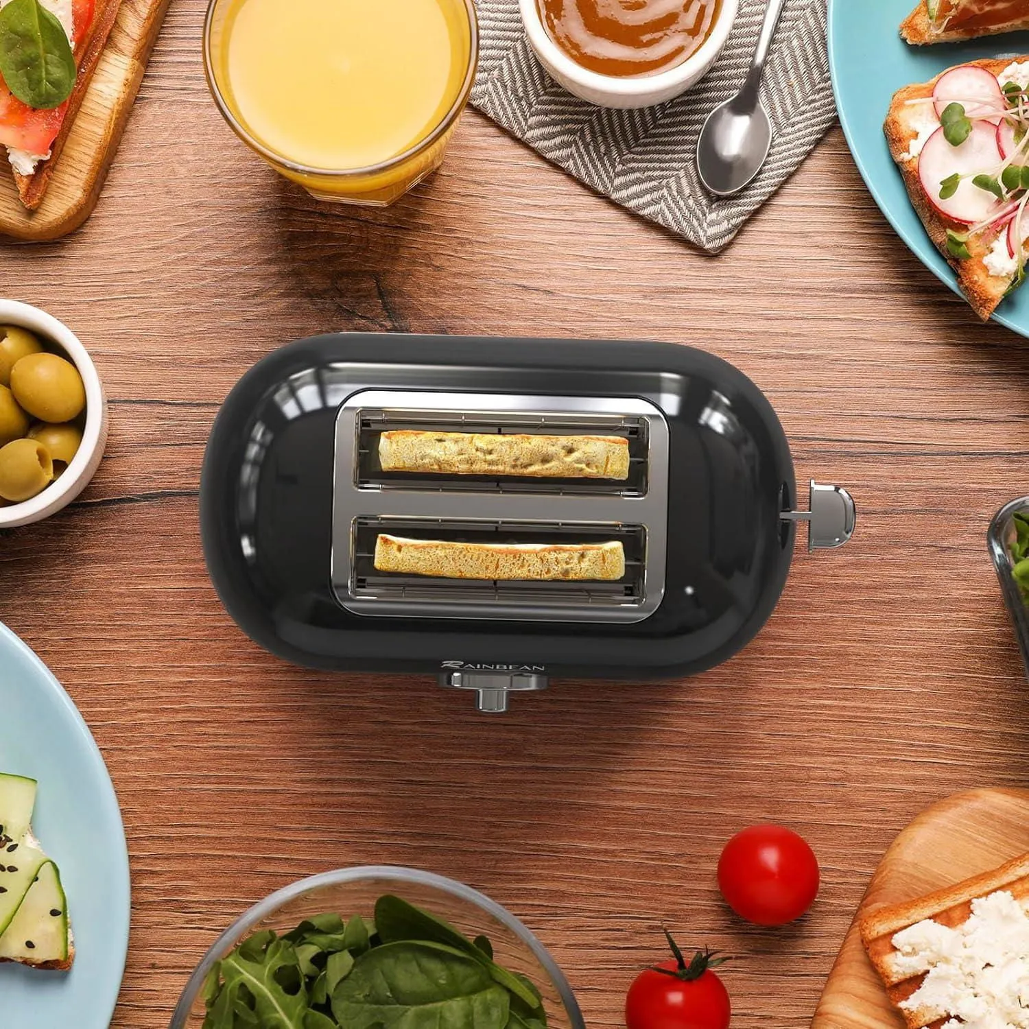 LovelyRLovely Retro Stainless Steel 2 Slice Toaster With 6 Bread Shade Settings