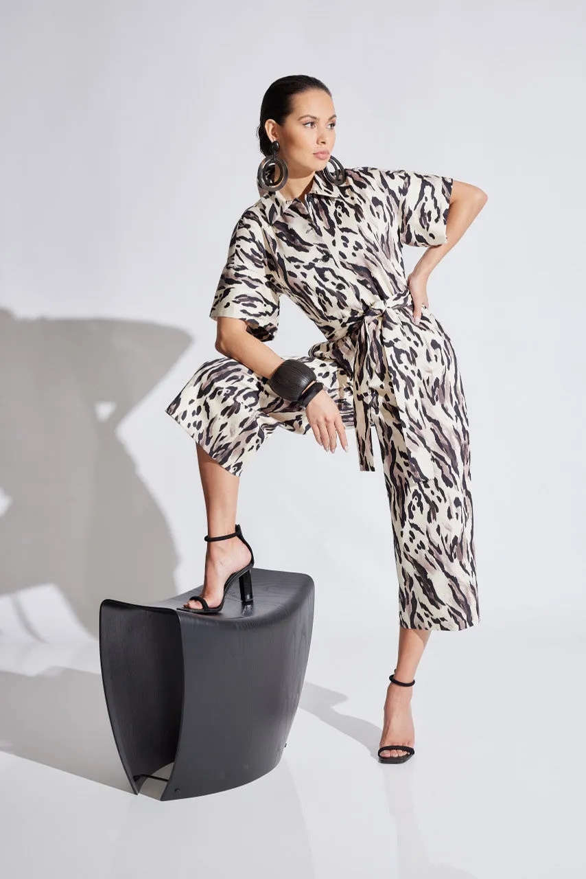 Lynx Cotton Sateen Tapered Jumpsuit