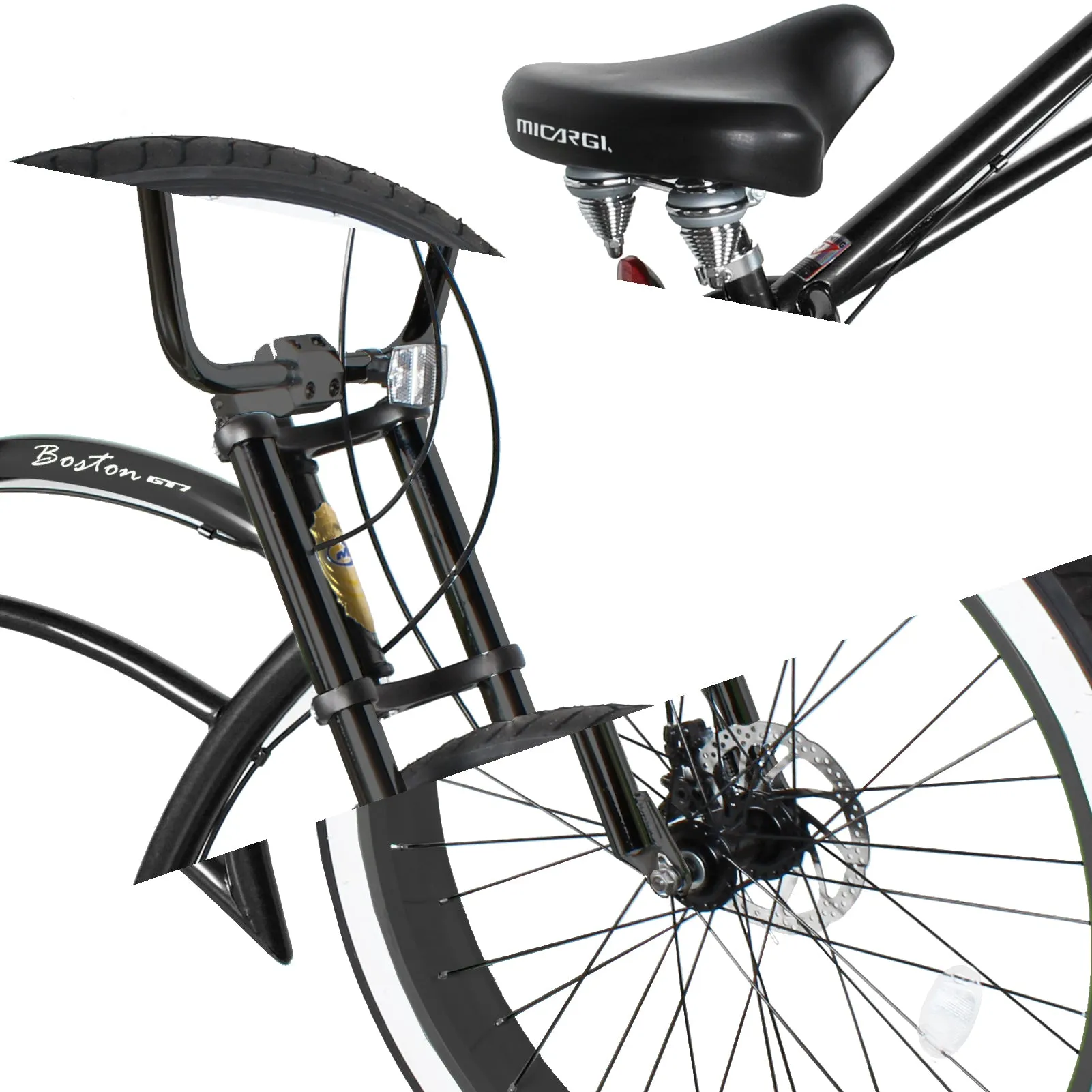Micargi Bicycles 26" Boston 7-Speed Stretch Cruiser Bicycle