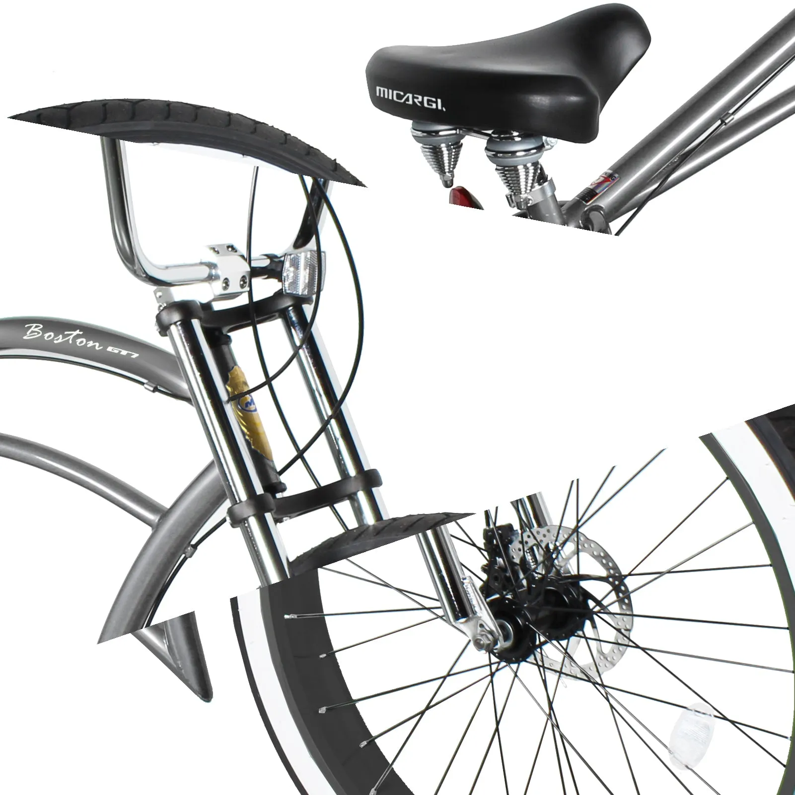Micargi Bicycles 26" Boston 7-Speed Stretch Cruiser Bicycle