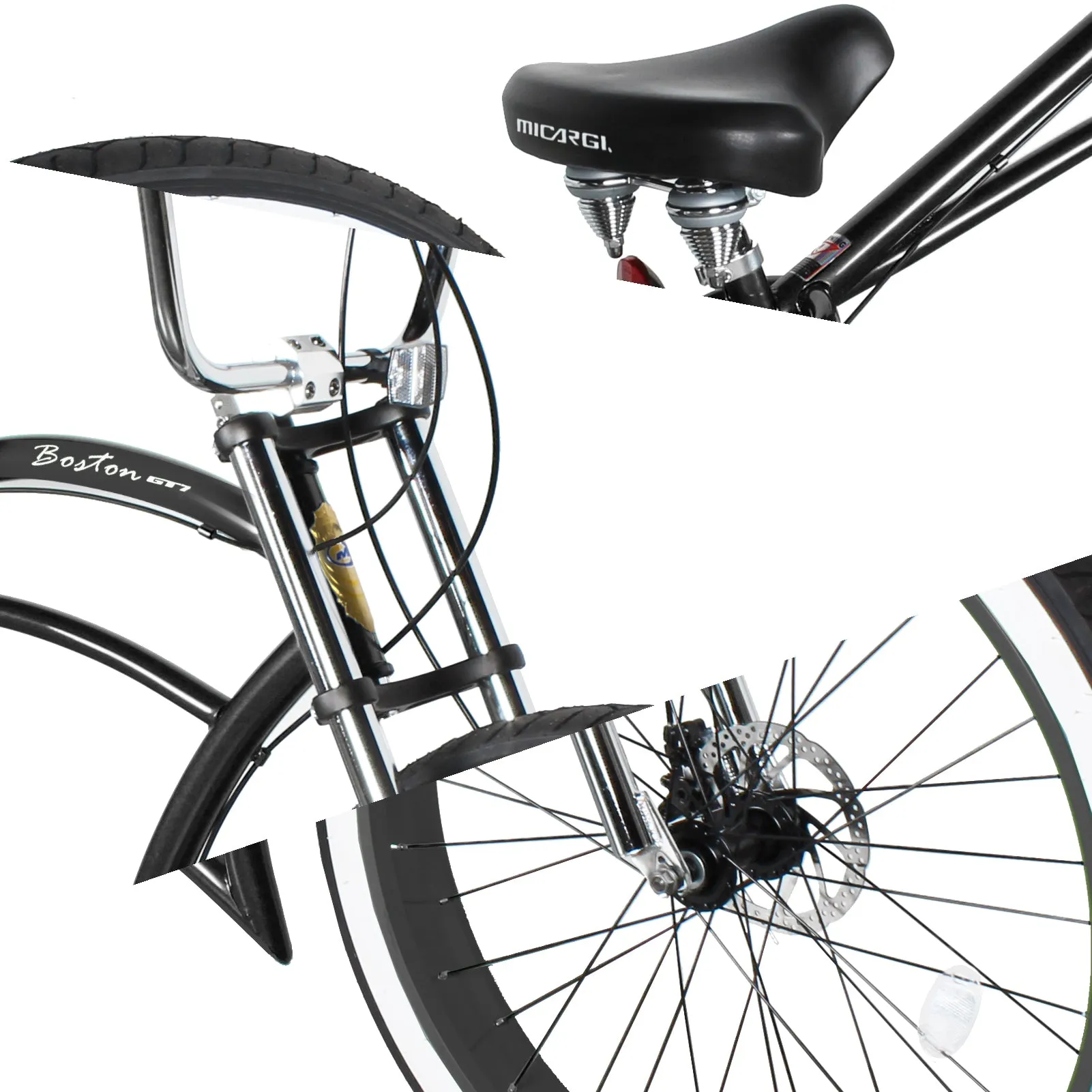 Micargi Bicycles 26" Boston 7-Speed Stretch Cruiser Bicycle