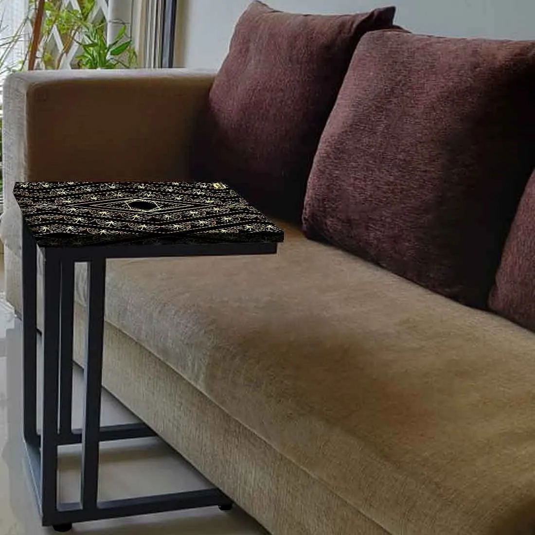 Outdoor Metal C Table -  Retro Pattern