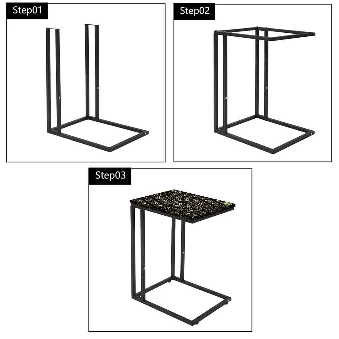 Outdoor Metal C Table -  Retro Pattern