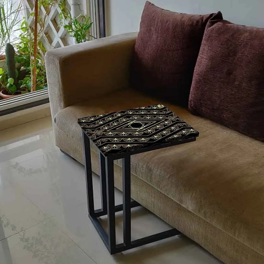 Outdoor Metal C Table -  Retro Pattern
