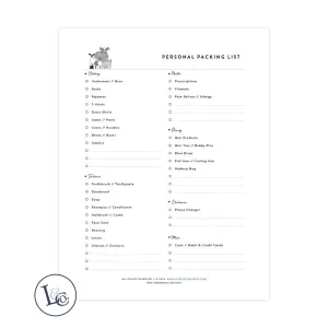 Packing List - Personal