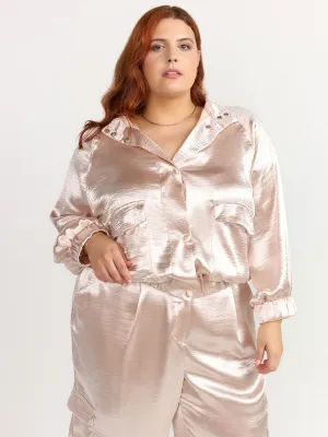 Plus Liquid Shine Bomber Jacket